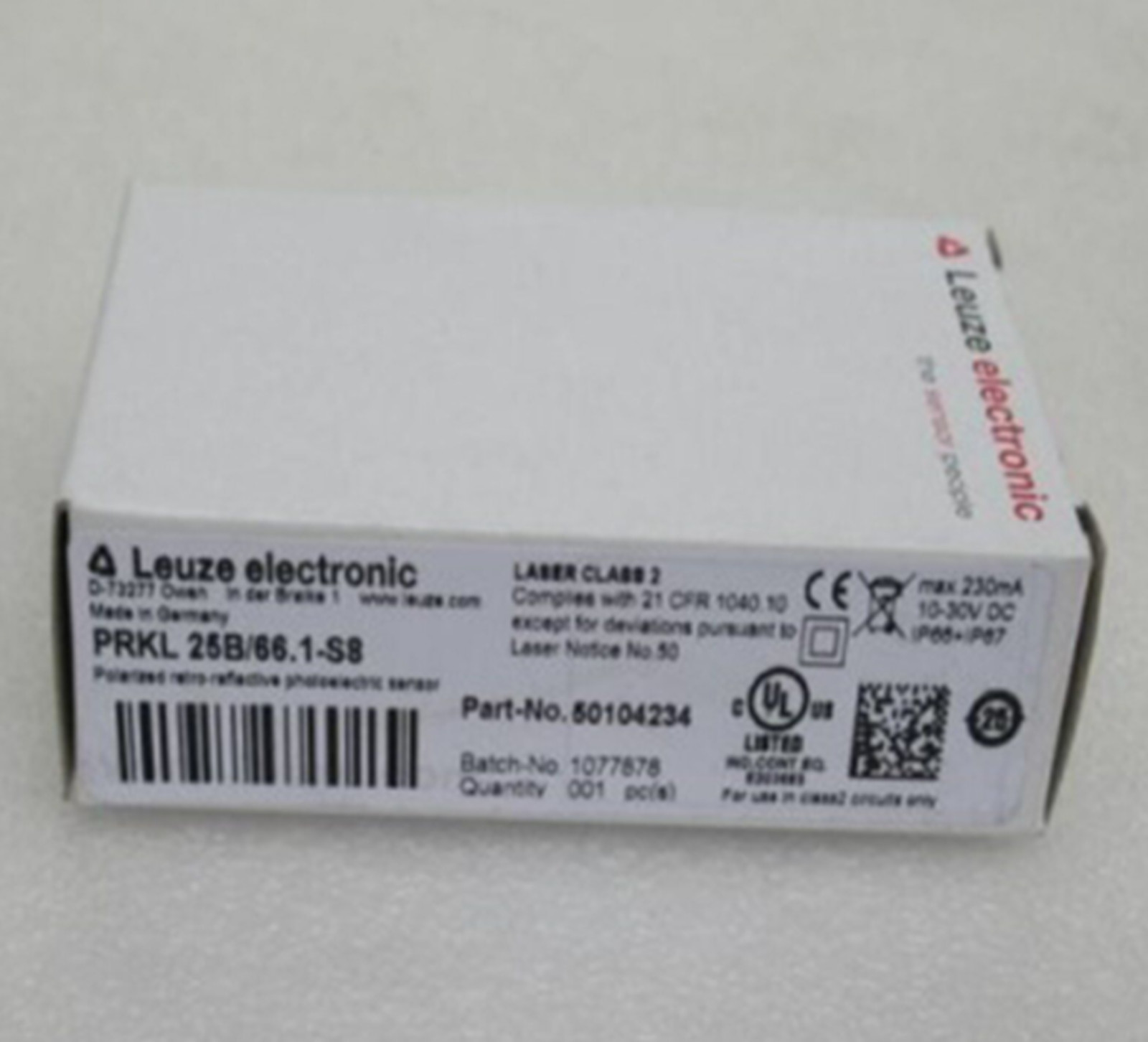NEW LEUZE PRKL 25B/66.1-S8 Retro-reflective Photoelectric Sensor
