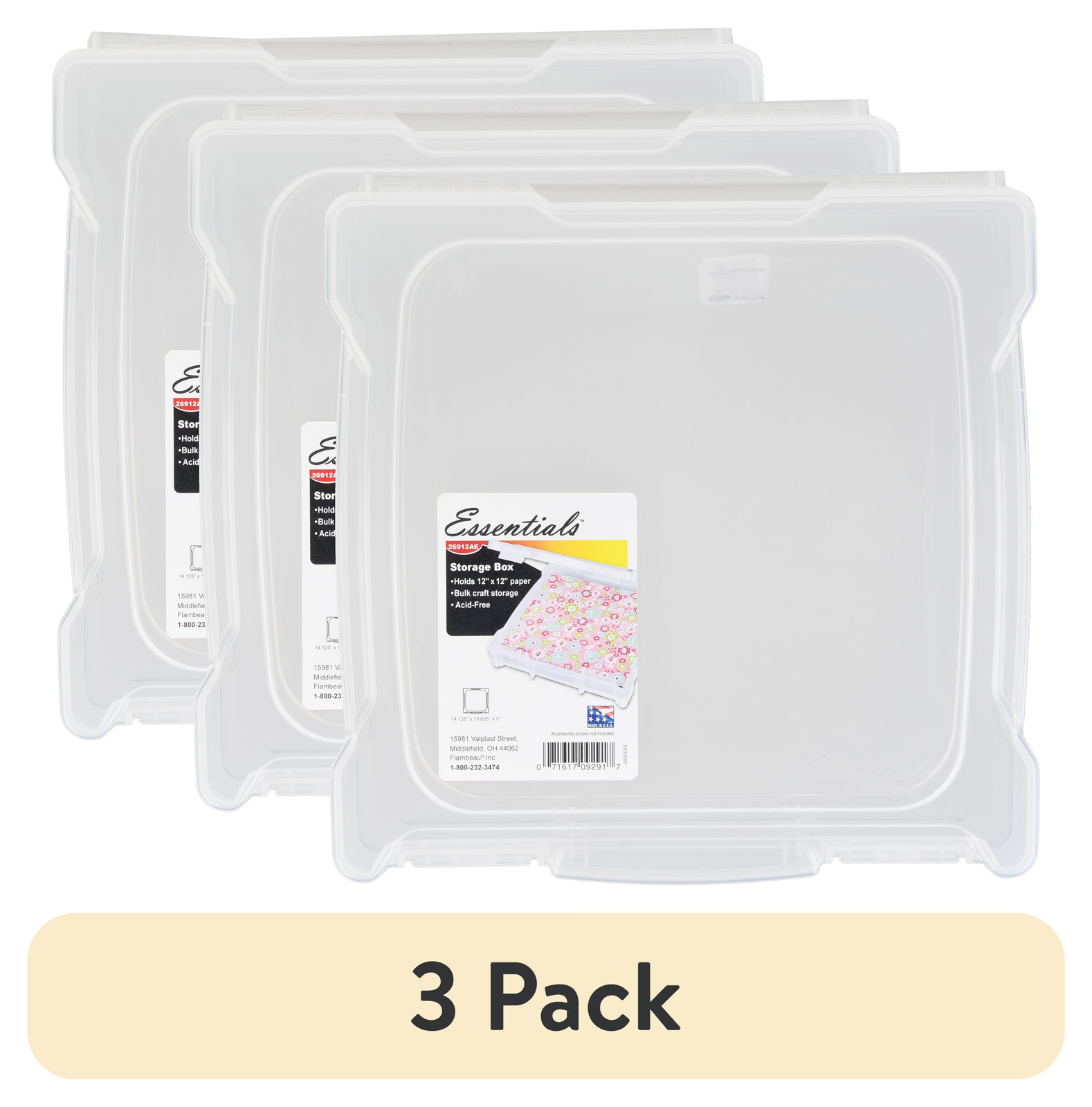 Flambeau Scrapbook Craft Storage Box Clear 1 Pack