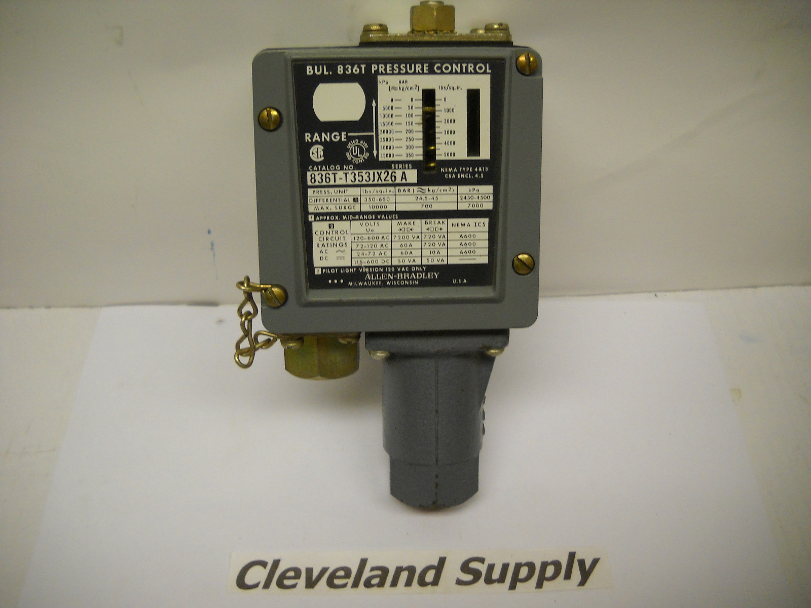 ALLEN BRADLEY 836T-T353JX26 PRESSURE SWITCH NEW CONDITION NO BOX