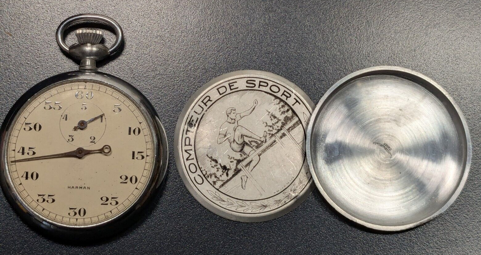 Vintage Harman Swiss Made Stop Watch Comteur De Sport Movement Cover Part/Repair