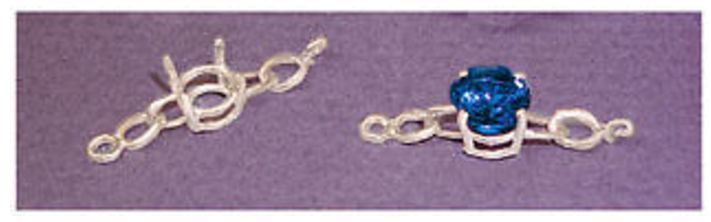 ROUND CHAIN STERLING SILVER PRE-NOTCHED BRACELET LINK SETTING (6-8mm)