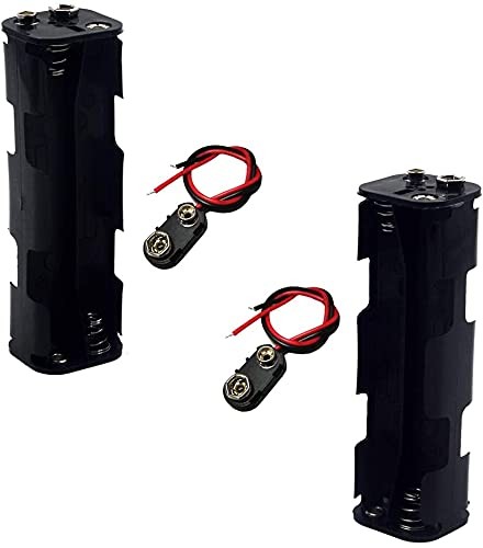 (Pack of 2 8 AA Battery Holder, Two Layers Battery Case, 12v AA Battery Holde...