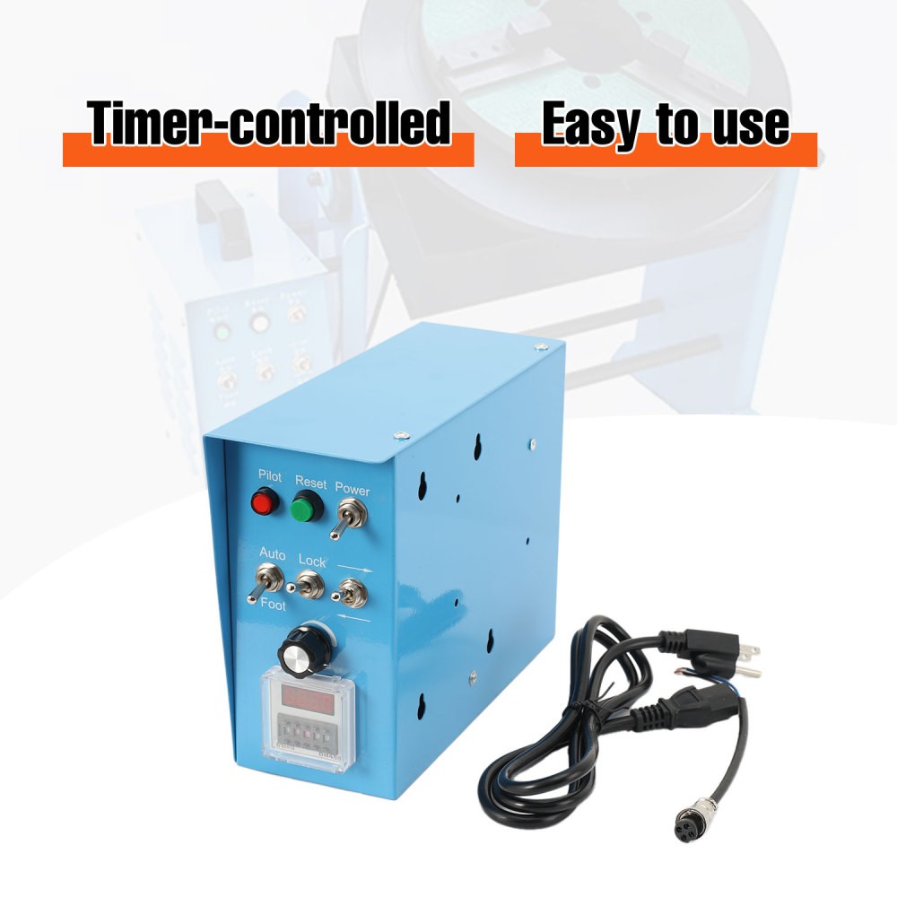 Rotary Welding Positioner Control Box, Time Control Speed Control, FOOT / AUTO