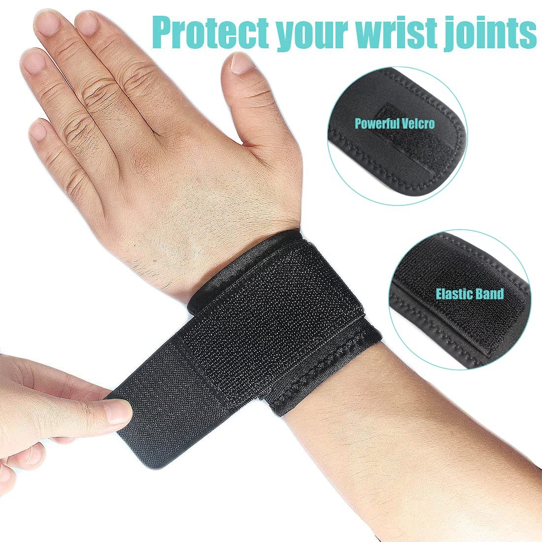 2 Pack Wrist Compression Strap and Support Adjustable Wrist Brace Carpal Tunnel