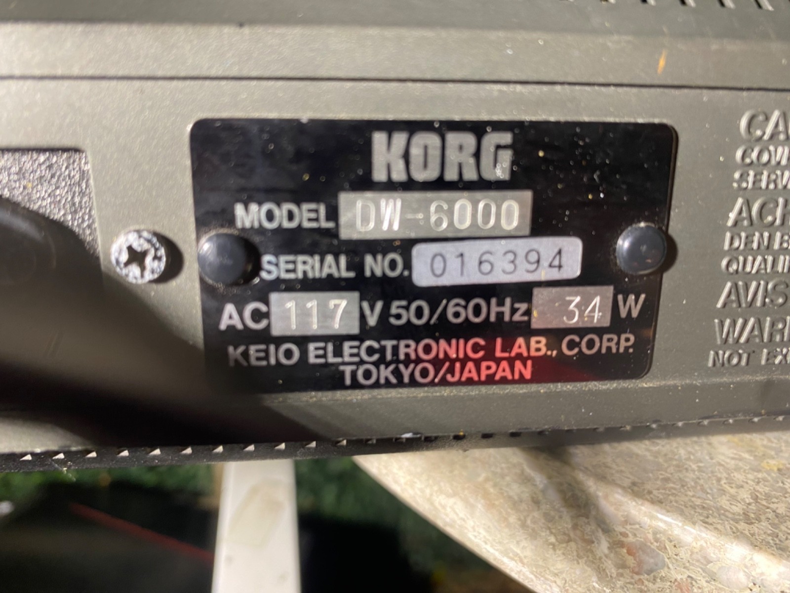 1980s Korg DW-6000 Programmable Polyphonic Synthesizer