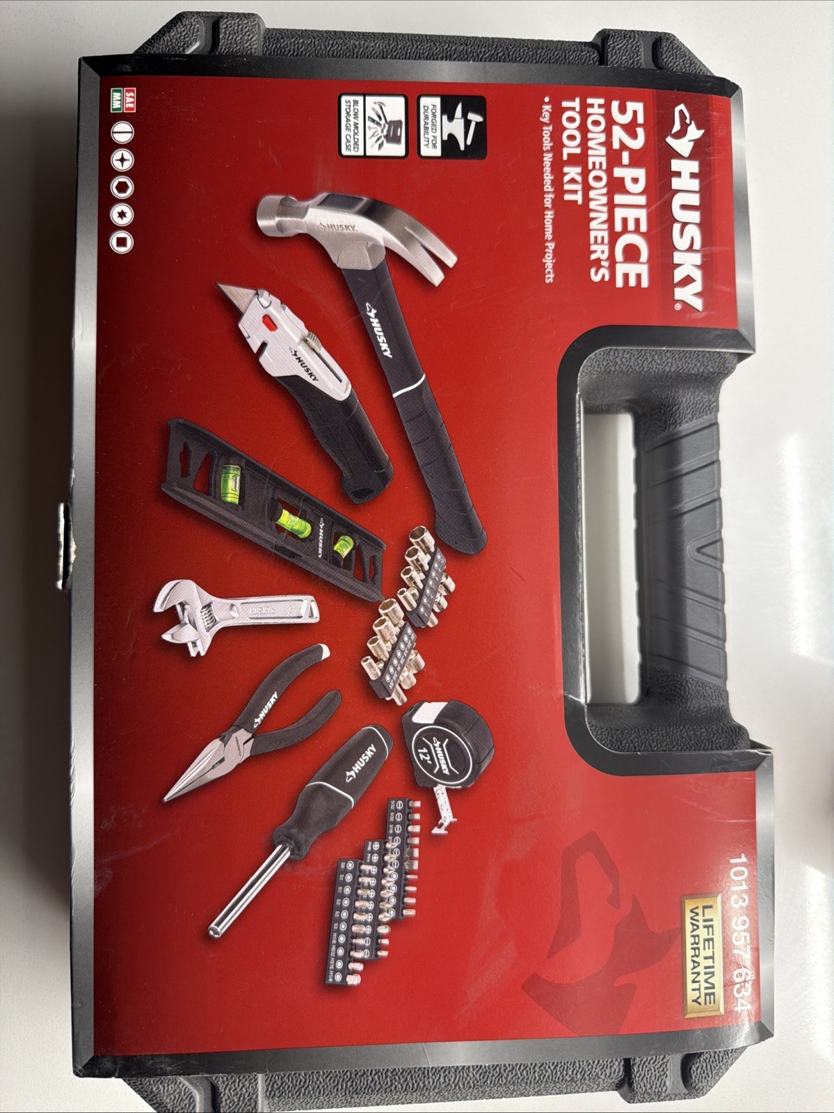 Husky 52 Piece Homeowner's Tool Kit Hammer Level Tape Measure Knife ++ New