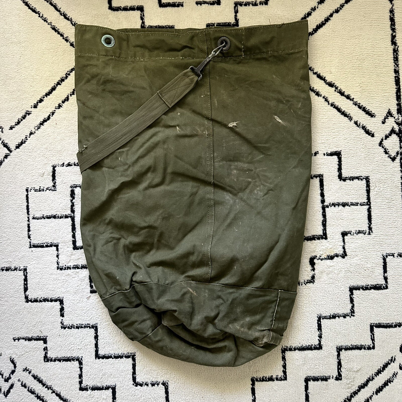 Vintage Stenciled Named Military Duffle Bag