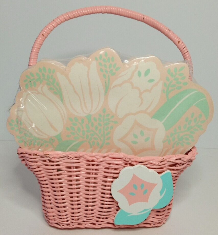 Avon Spring Notes Wicker Basket With 150 Sheets Of Notepaper Vintage