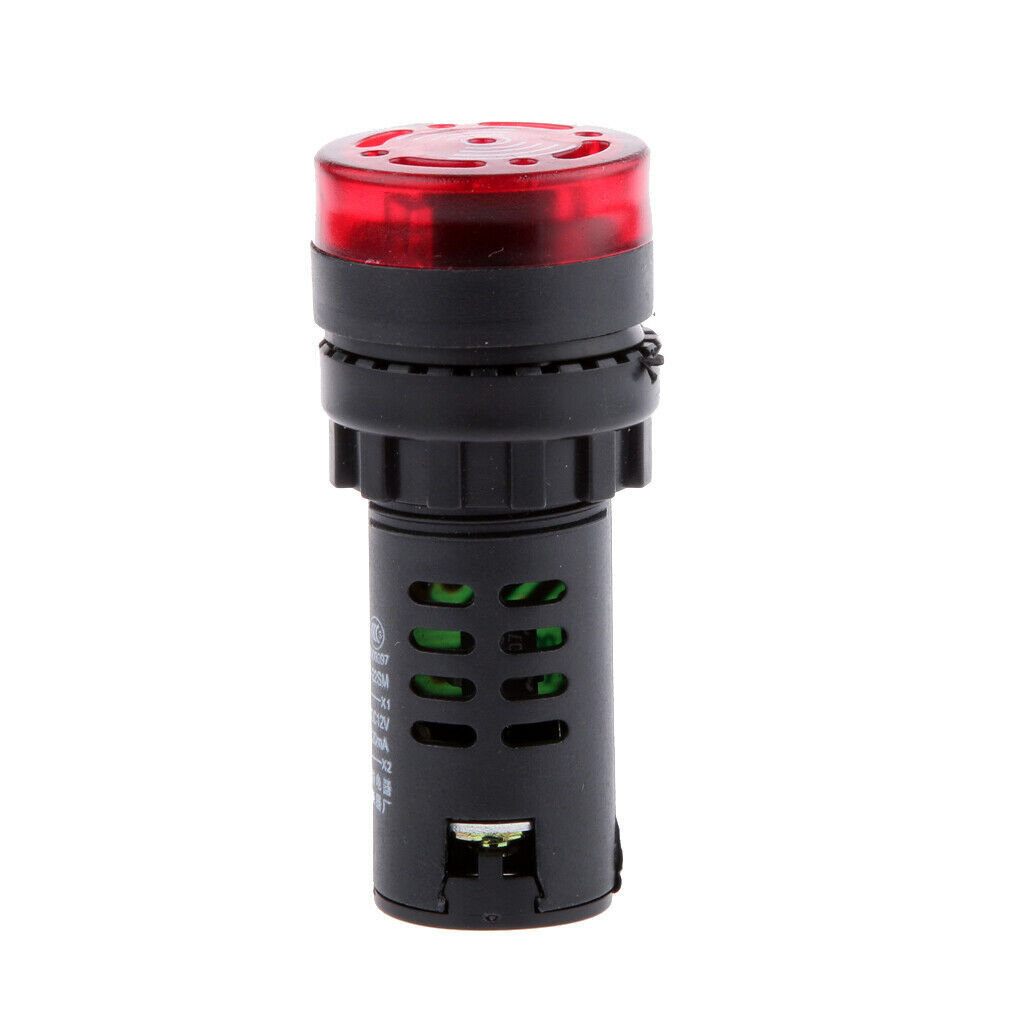 2 Pack DC 12V Red LED Buzzer Alarm Signal Indicator Flash Light Panel Mount c