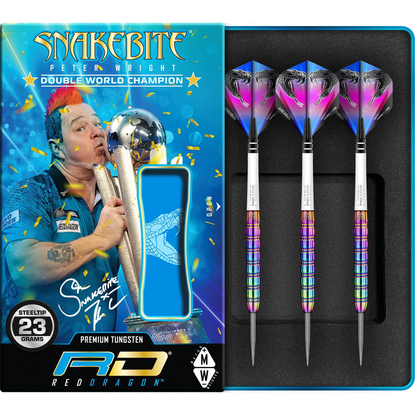 Red Dragon Peter Wright Snakebite 1 Professional Darts Tungsten Dart Set