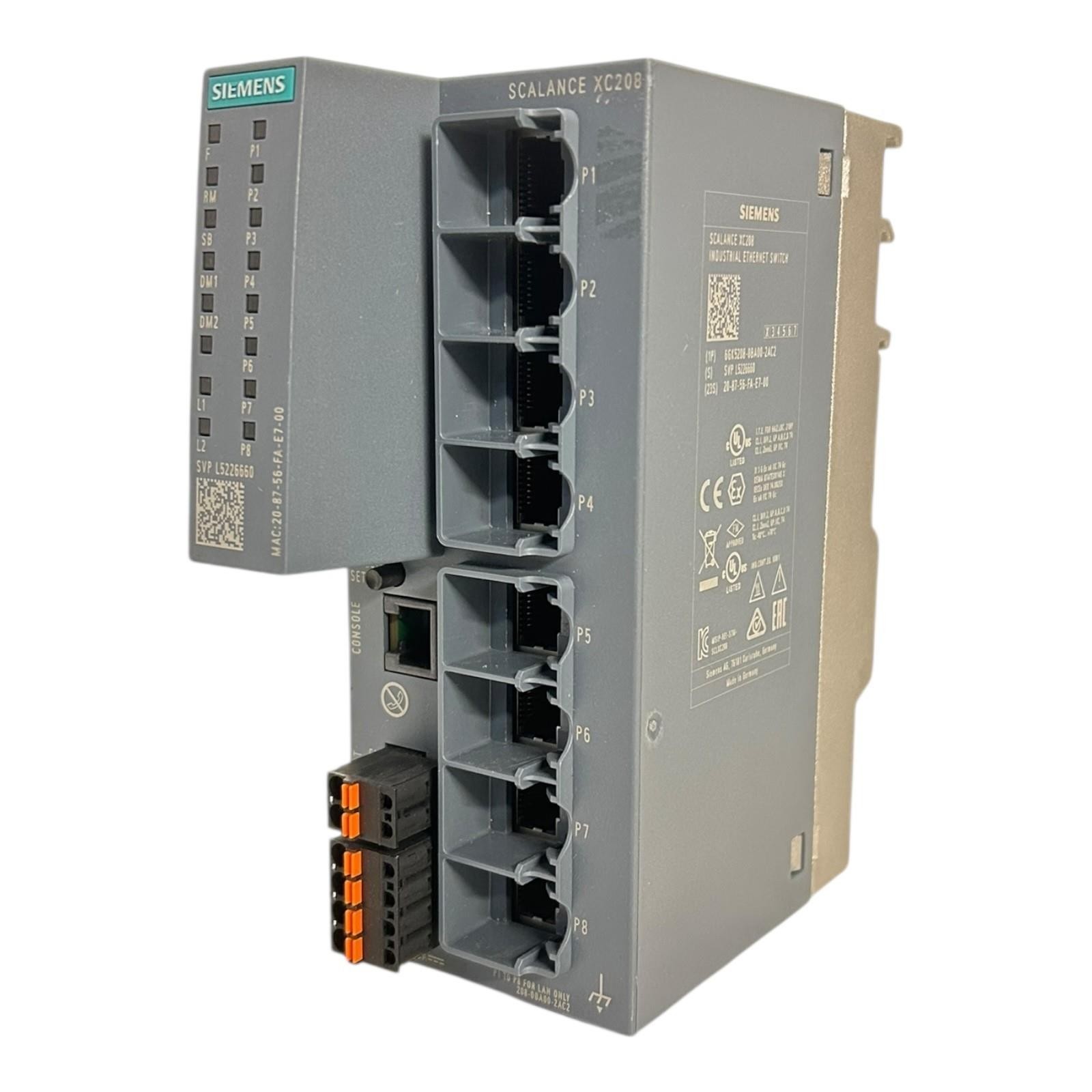 Siemens SCALANCE XC208 Industrial Ethernet Switch 6GK5208-0BA00-2AC2