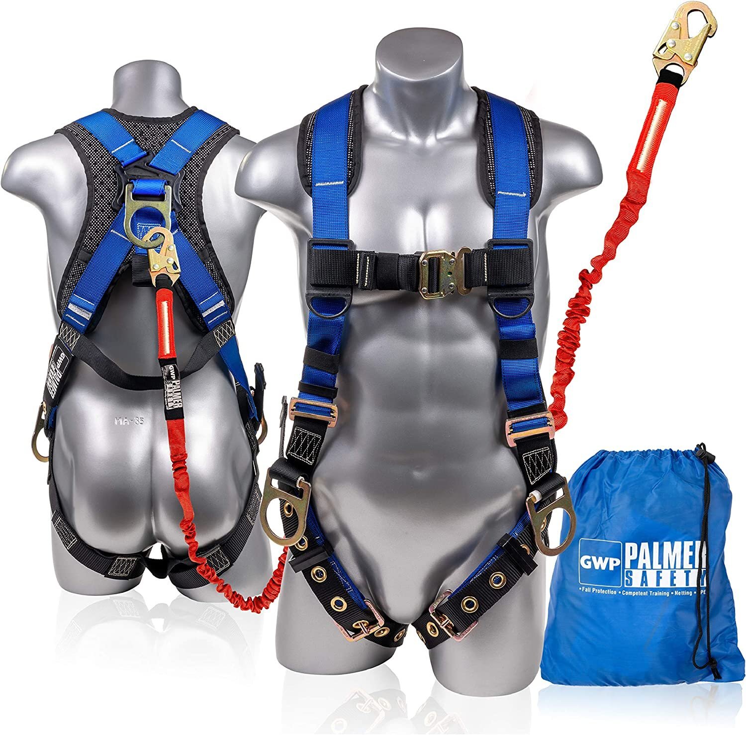 Palmer Safety Harness w/detachable 6' Internal Shock Absorbing Lanyard