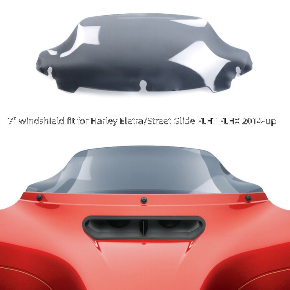 7'' Smoke Wave-Windshield Windscreen For 2014-up Harley Touring Electra Glide