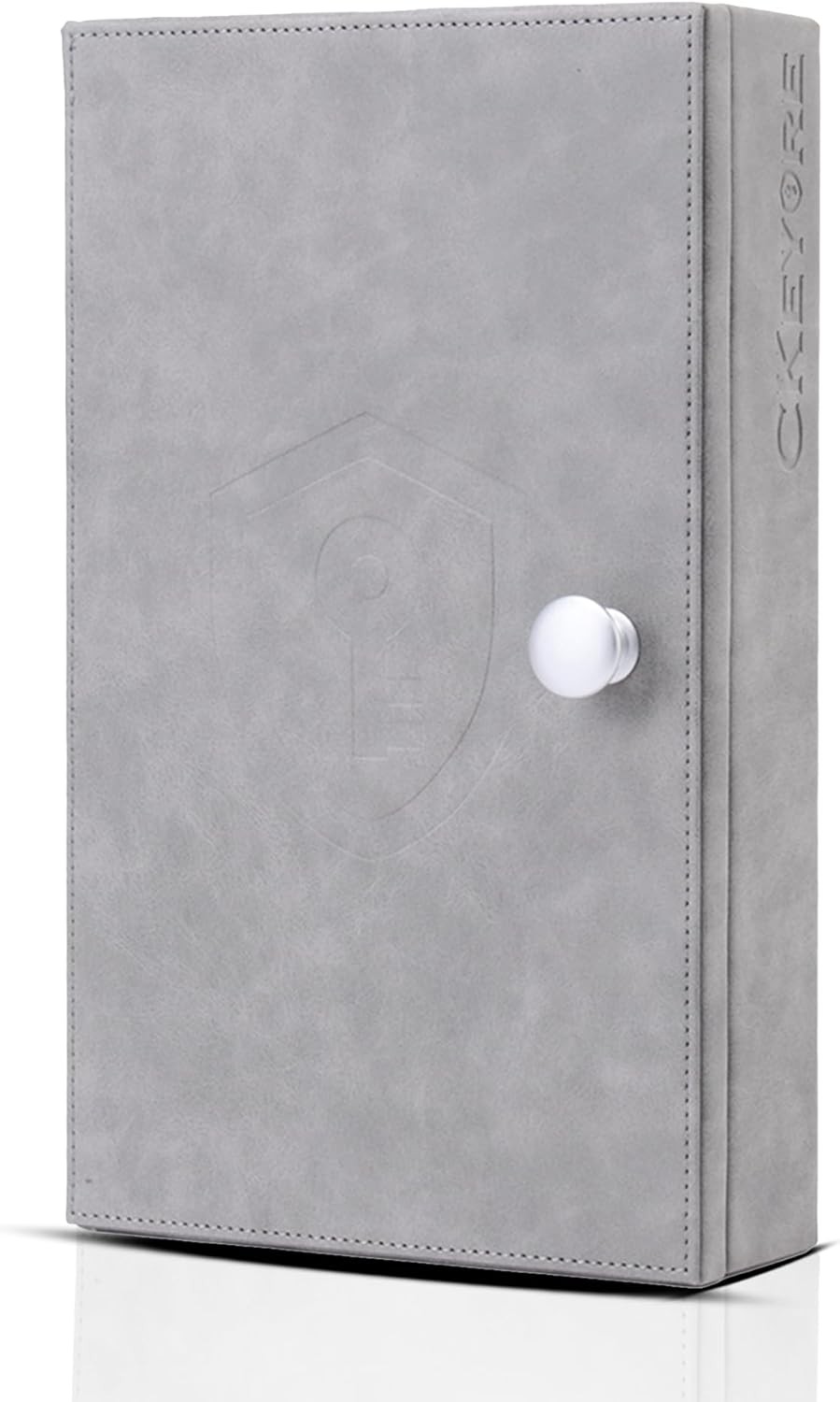 Premium XL PU Leather Faraday Box Wall Mount Key Fob Protector RFID Key Box Grey