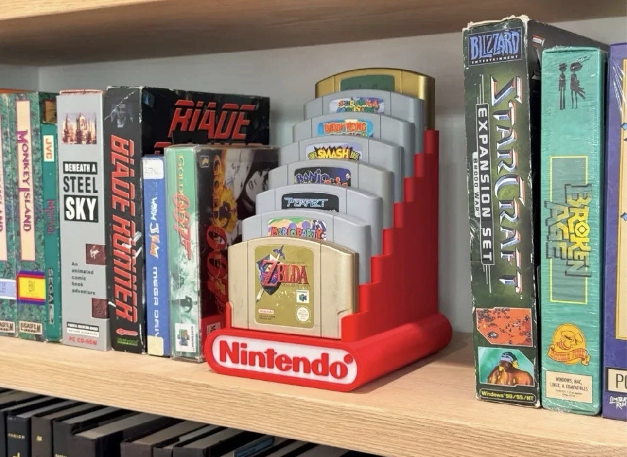 Retro Nintendo 64 N64 Cartridge Display Stand 🎮 – Holds Up to 8 Games