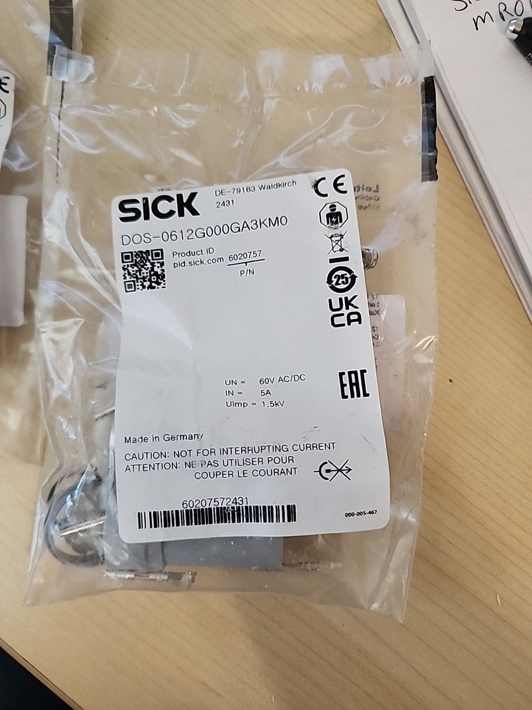 Sick 6020757 / DOS-0612G000GA3KM0 Process Sensor Accessory