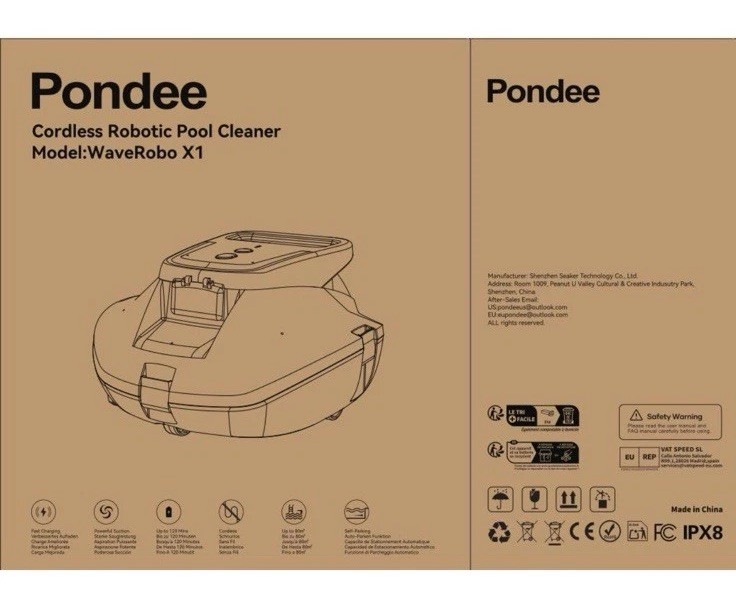 Poundee X1 Robotic Pool Vacuum Cordless Pool Cleaner With 120mins No Charger