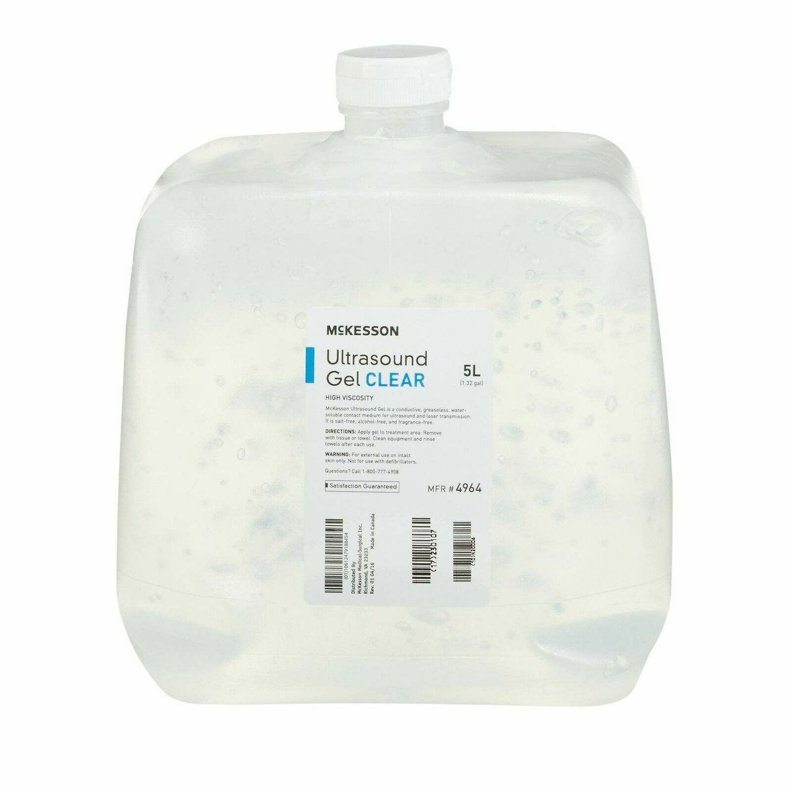 McKesson Ultrasound Gel, 5 Liter, Clear, Laser Transmission, 1 Container