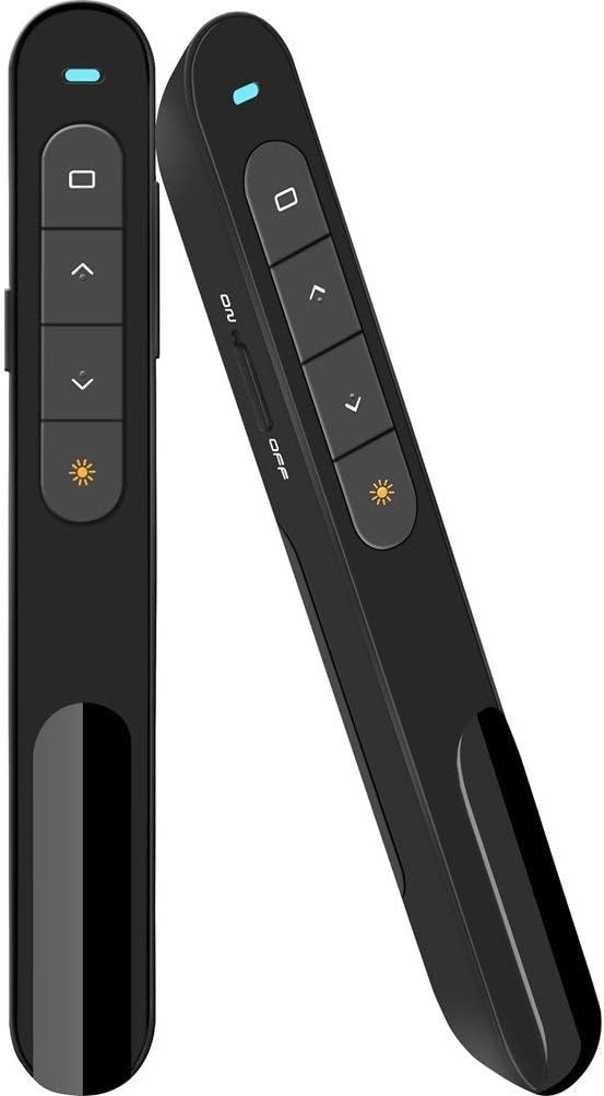 Compact Wireless Clicker for Presentations - Built-in Laser & Hyperlink Control