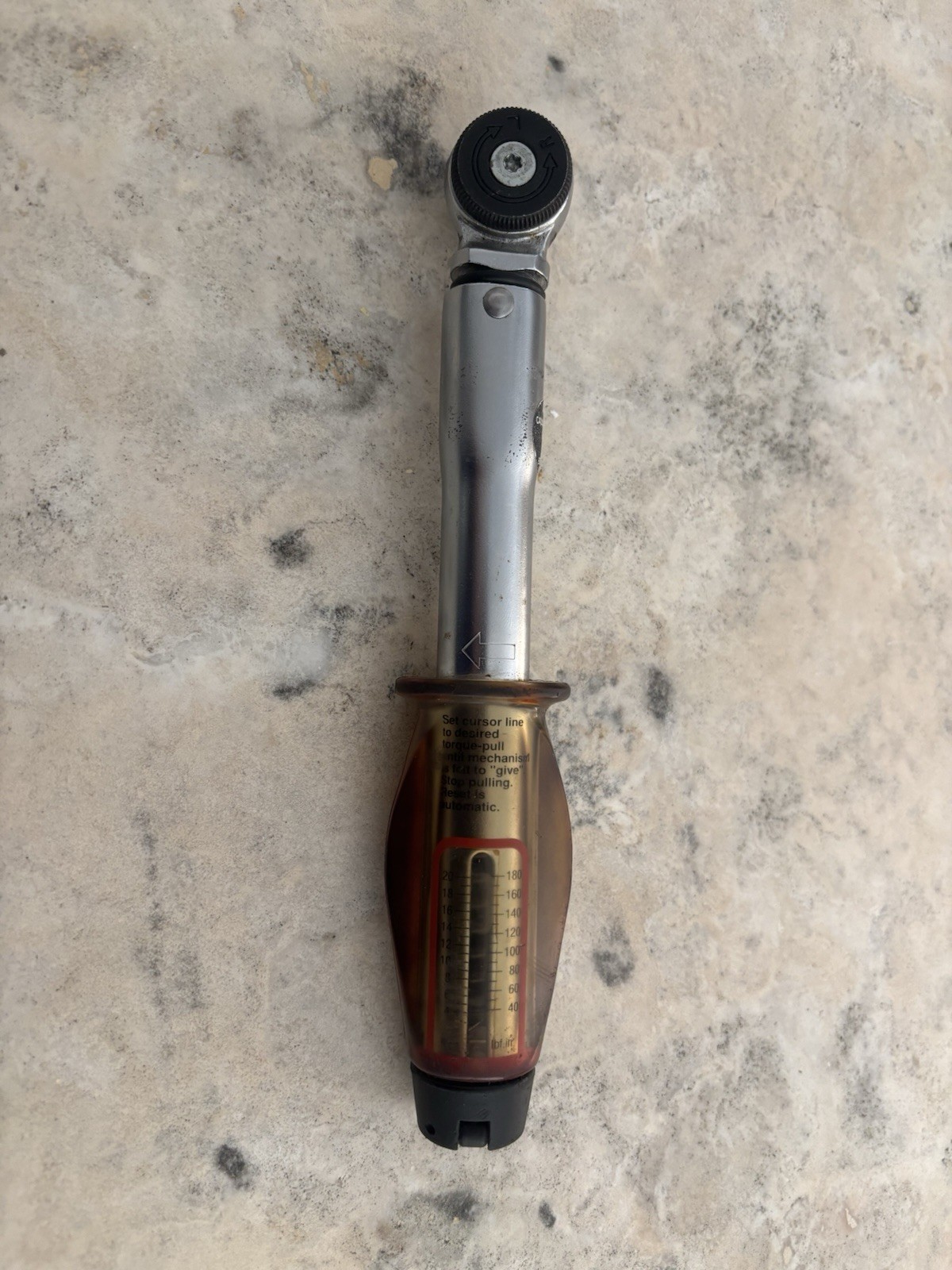 NORBAR Model SLO 20-180 In. Lb. Torque Wrench 3/8" Drive