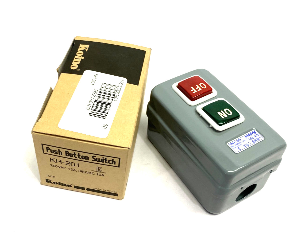 Koino KH-201 Pushbutton Switch Assembly On/Off 250VAC 15A, 380VAC 10A