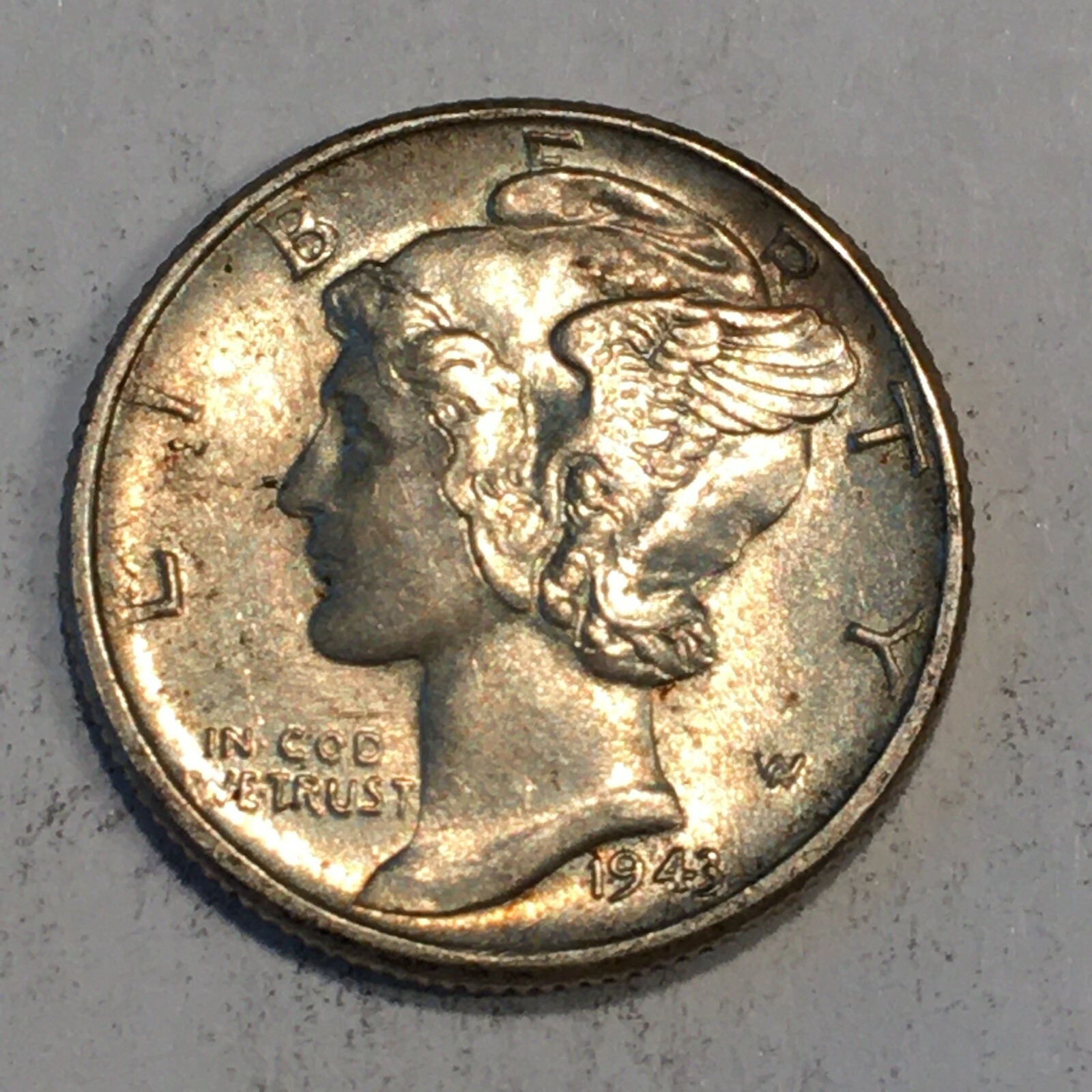1943 Silver Mercury Dime - High Quality Scans #L766