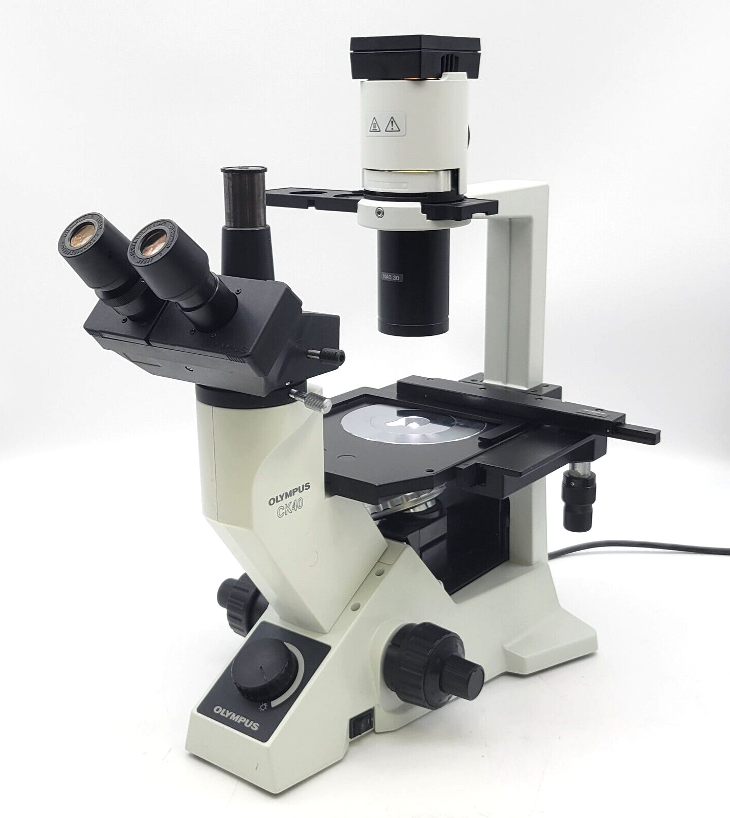 Olympus Microscope CK40 with Phase Contrast and Trinocular Head