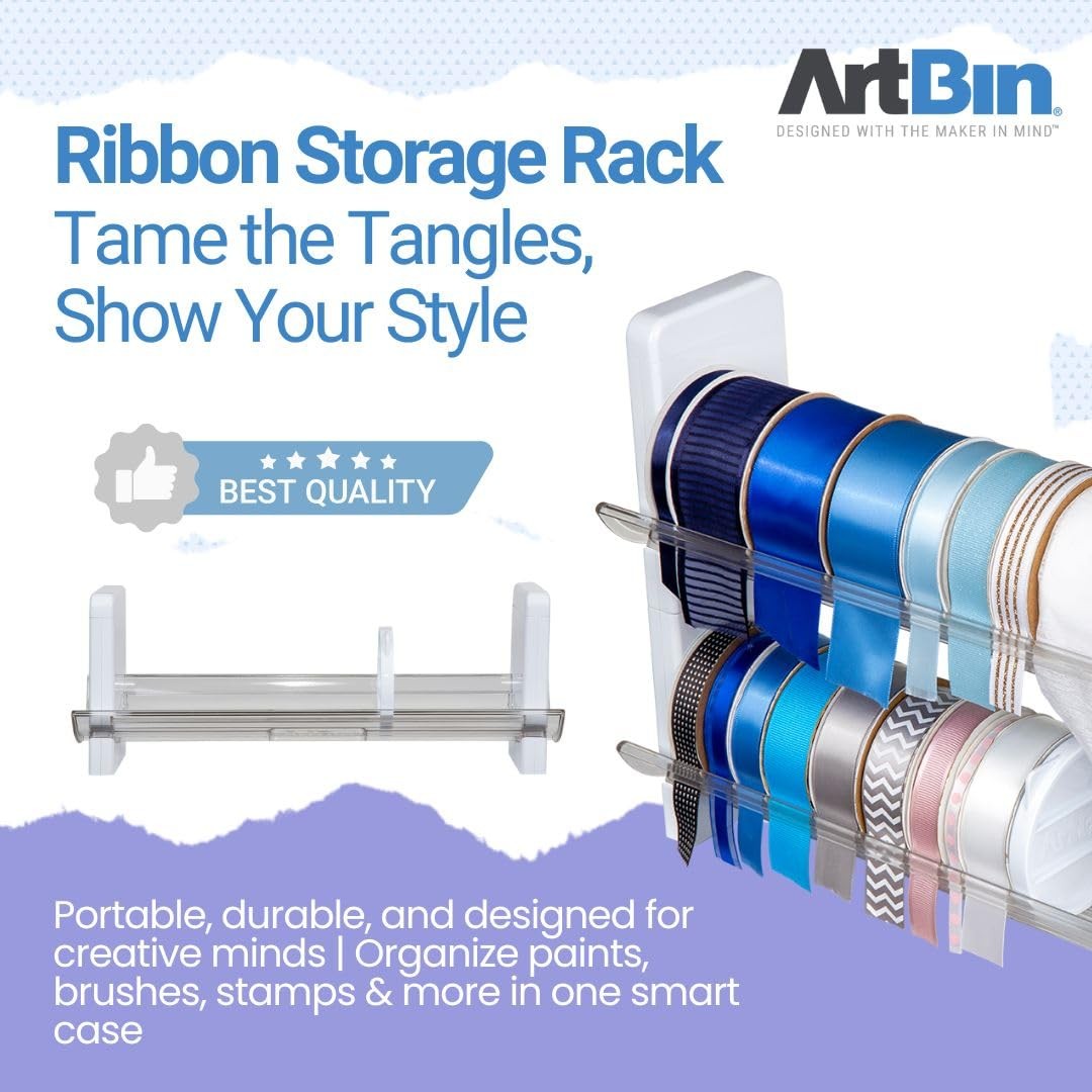 ArtBin Ribbon Storage Rack | Spool Holder | Ideal (Pack of 1), White