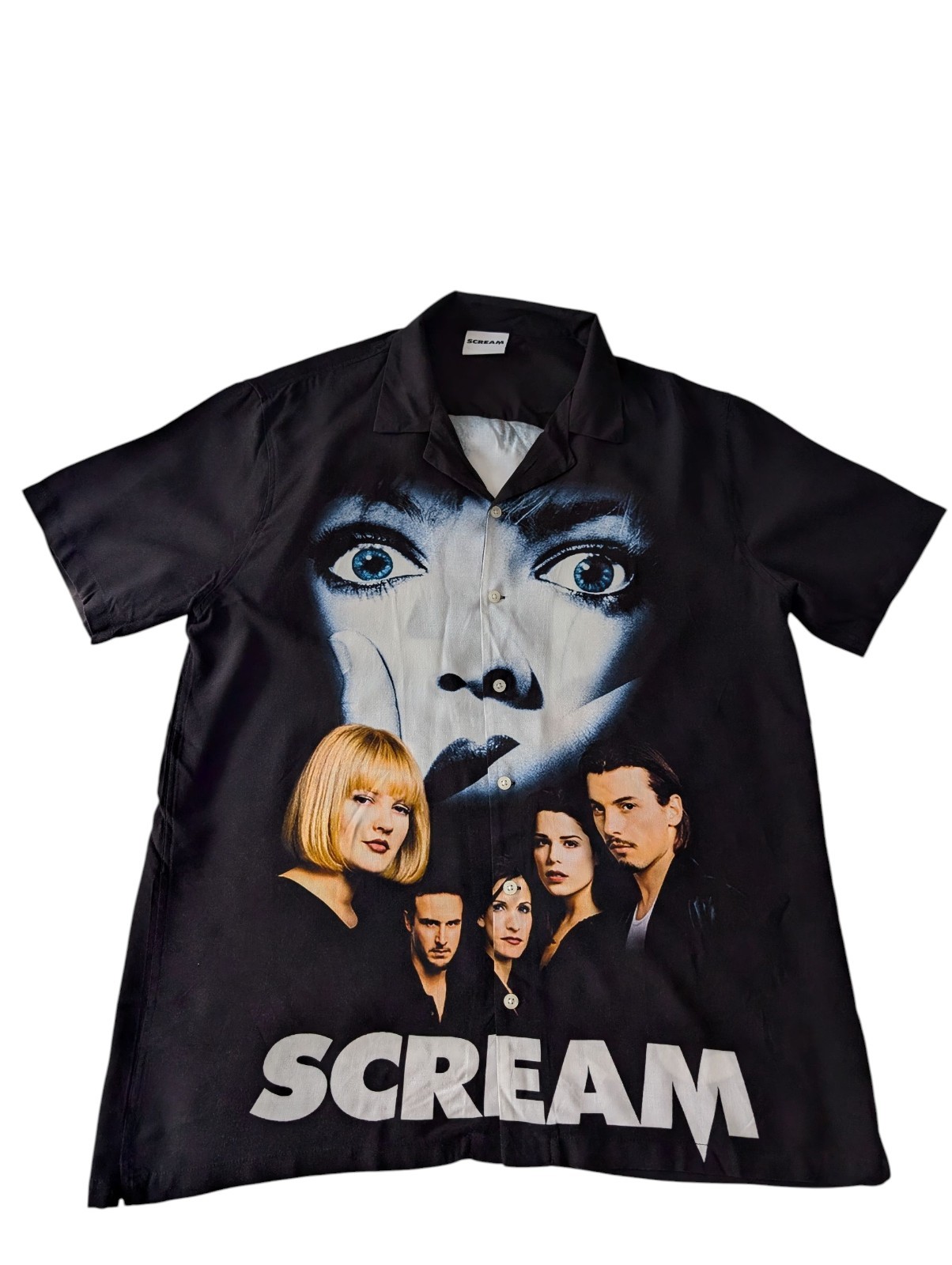 Scream Horror Movie Ripple Junction  Button Down Camp Shirt Size L
