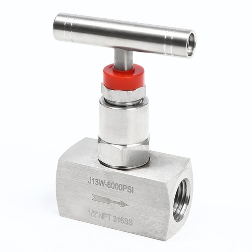 1/2" NPT 316 Stainless Steel Hydraulic Straight Needle Valve Flow Control Valve