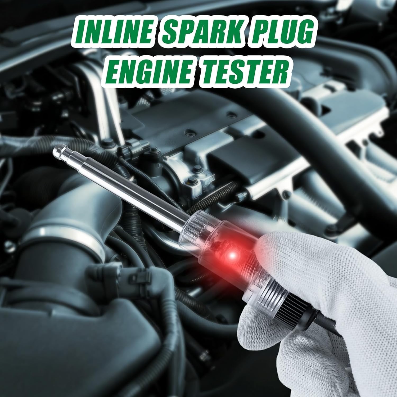 2PCS Spark Plug Tester Inline Spark Tester Ignition Coil Tester Tool Engine