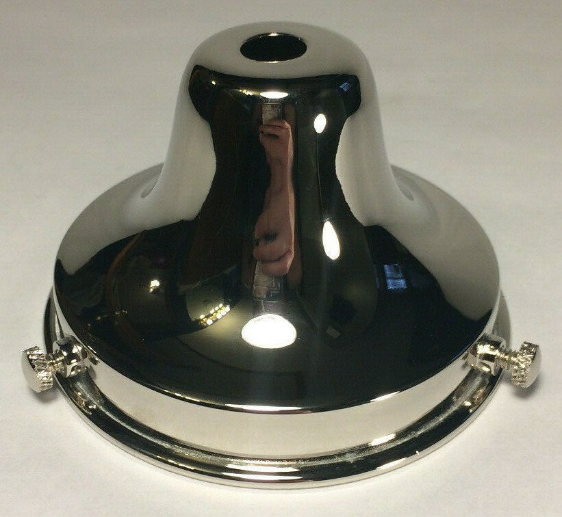 New 3 1/4" Fitter Nickel Plated Brass Fixture Shade Holder, 1/8IP Slip #SH762N