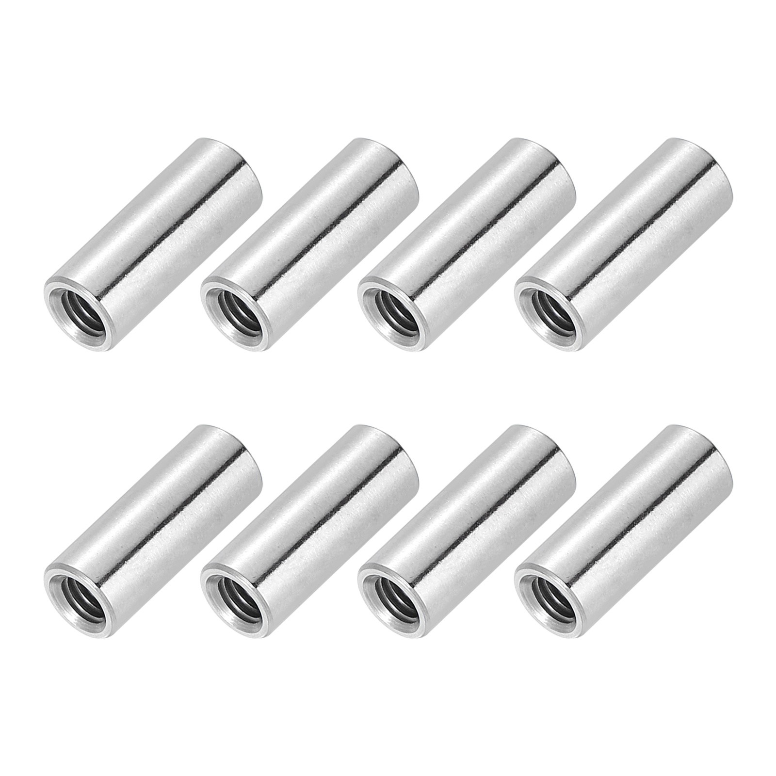 8 Pcs M4x0.7mm Pitch 4mm/0.16" 304 Stainless Steel Coupling Nut