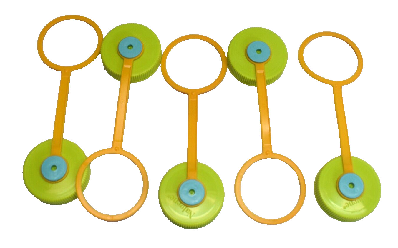 Nalgene 63mm Water Bottle Loop-Top Cap Palm Green Replacement Lid 32 oz 48oz 5pc