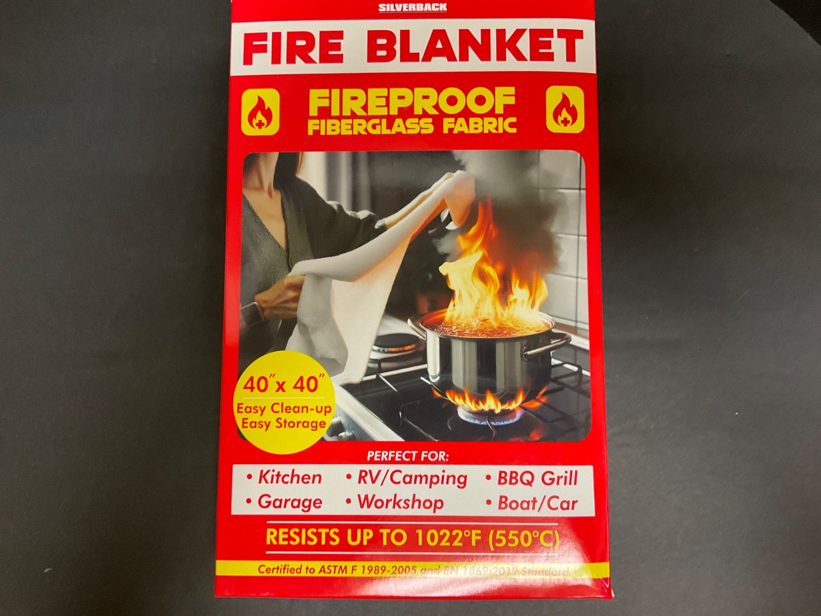Silverback 40" X 40" Fireproof Fiberglass Fire Blanket