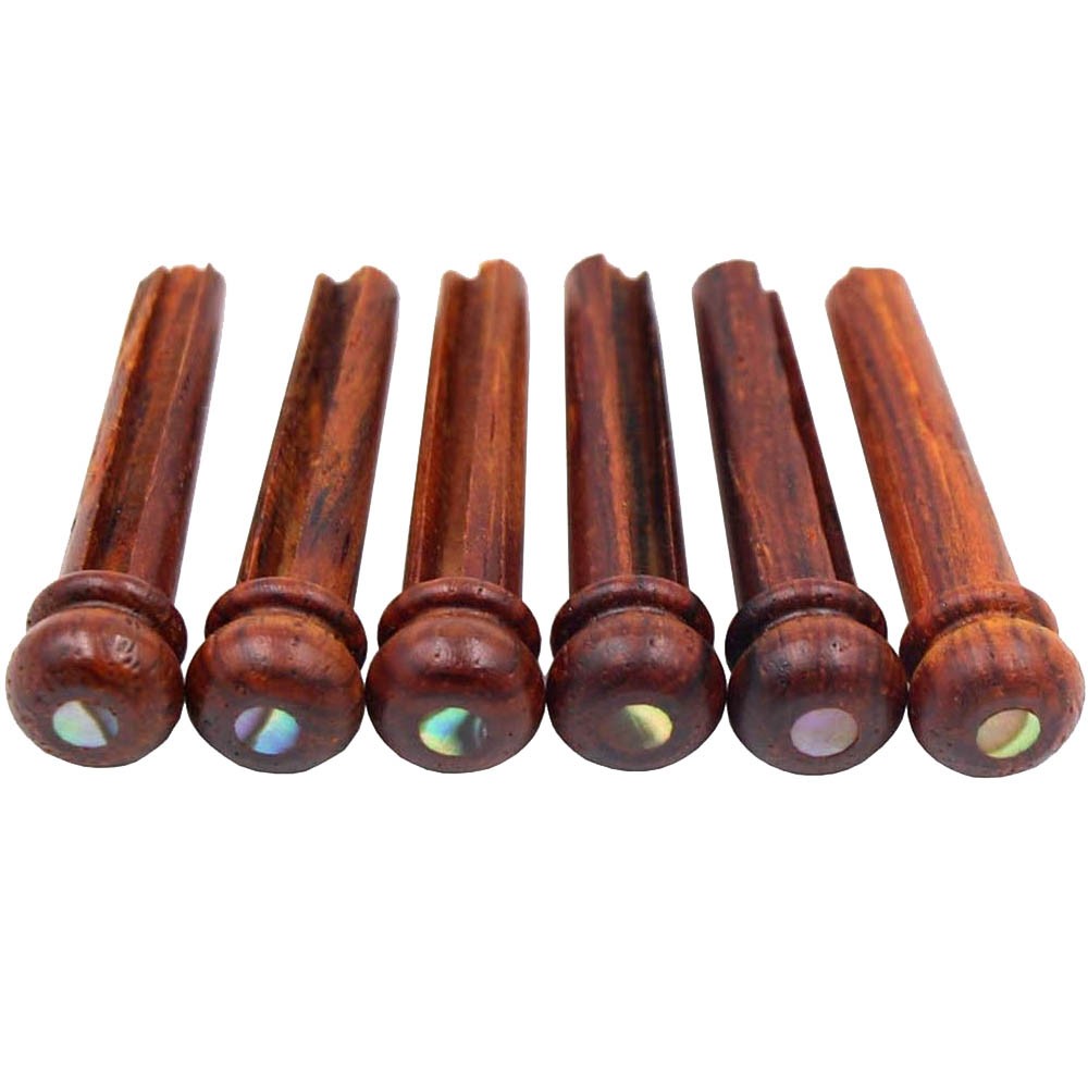 6pcs For Acoustic Guitar Bridge Pins w/ Abalone Dot Cocobolo Wood String Pegs US