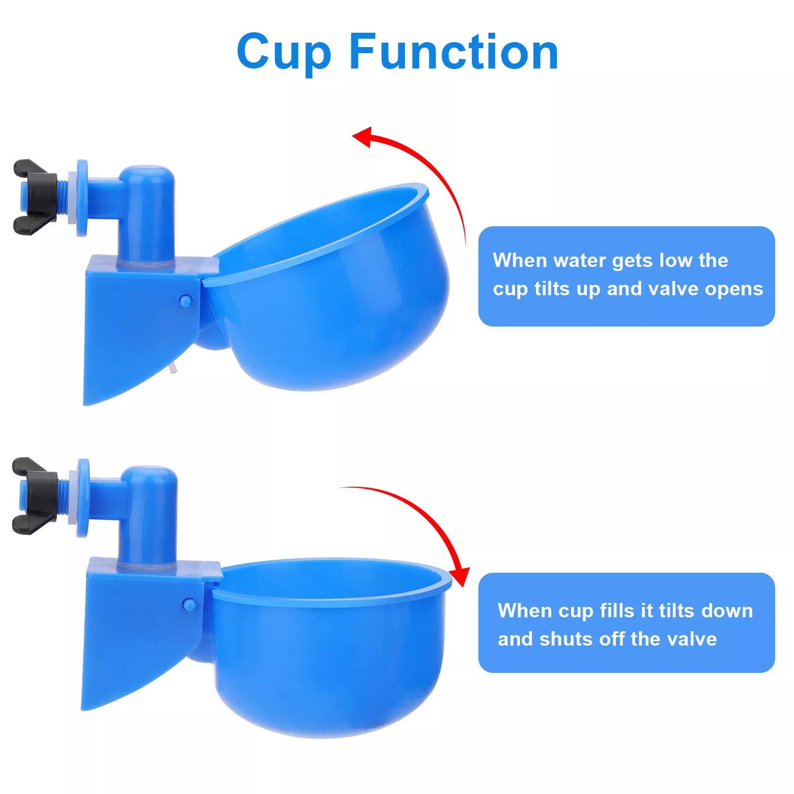 12Pcs Automatic Water Cups Poultry Drinker Waterer Chicken Duck Quail Drinking