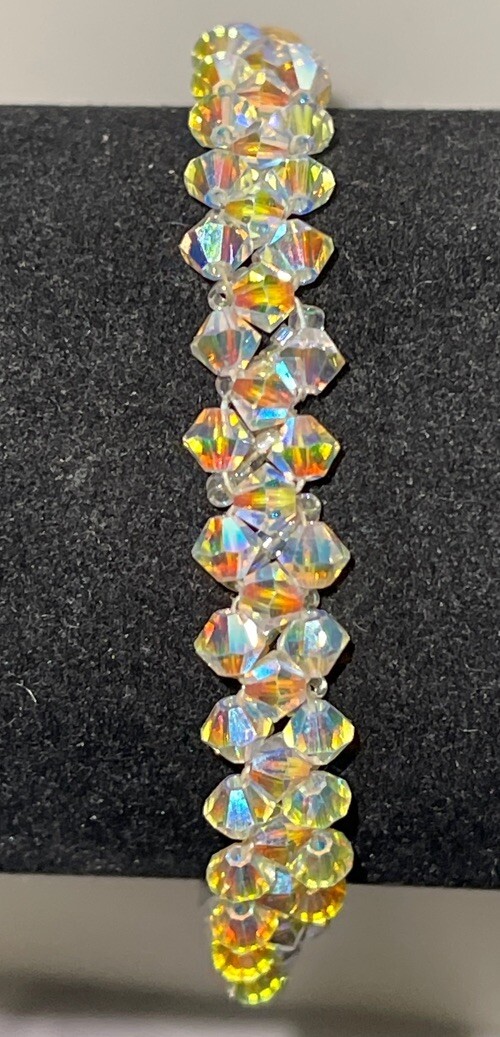 Hand Crafted Artisan  Luster Glass  Beaded Bracelet Jewelry XS-2