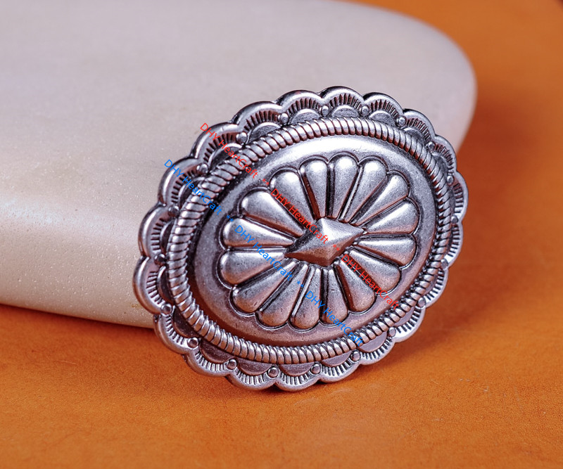 6X Heavy-Duty Vintage Silver Beauty Tribal Flower Bag Belt Leather Craft Conchos