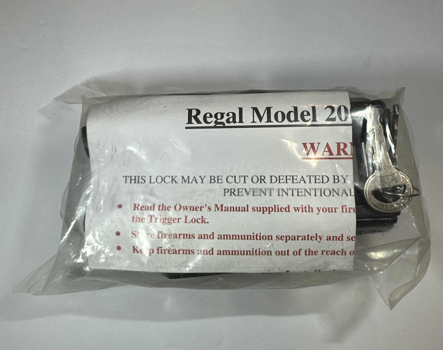 Regal Model 2005 Trigger Lock Gun Lock Brand New In Package