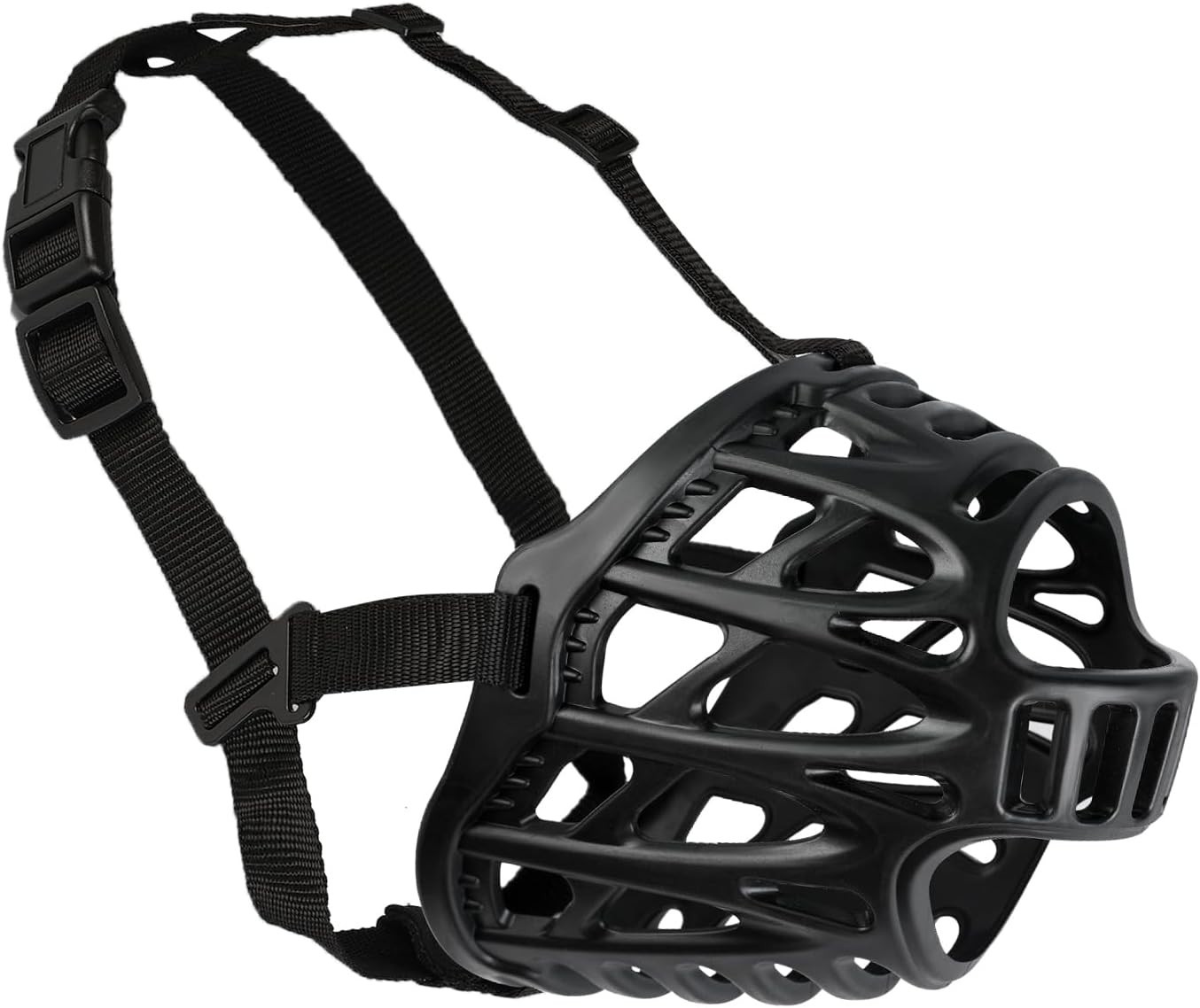 Dog Muzzle for Large Sized Dog, Basket Muzzle to Prevent Biting (Black, XXL, 6)