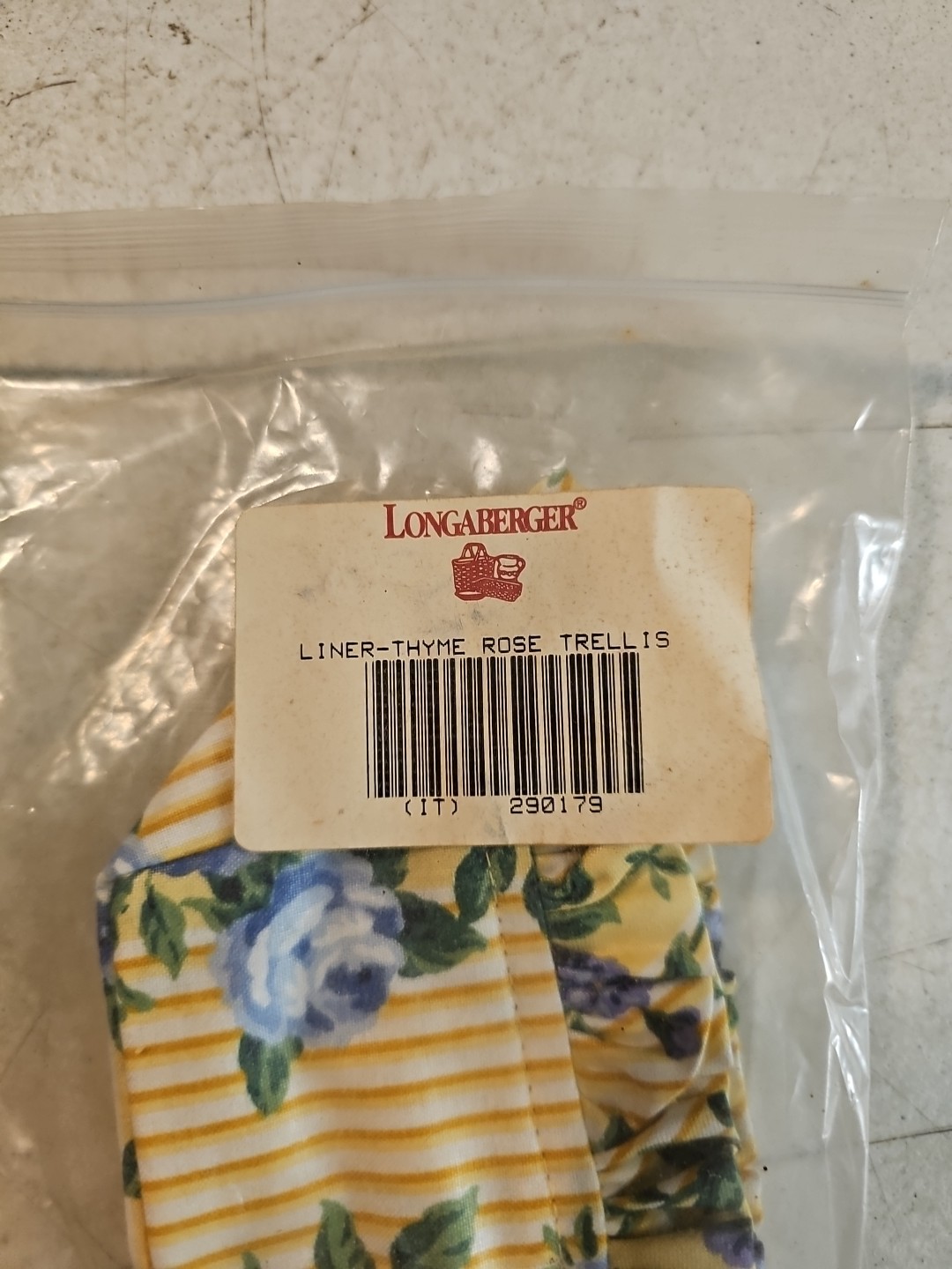 Longaberger Thyme Rose Trellis Liner Protector Only 290179
