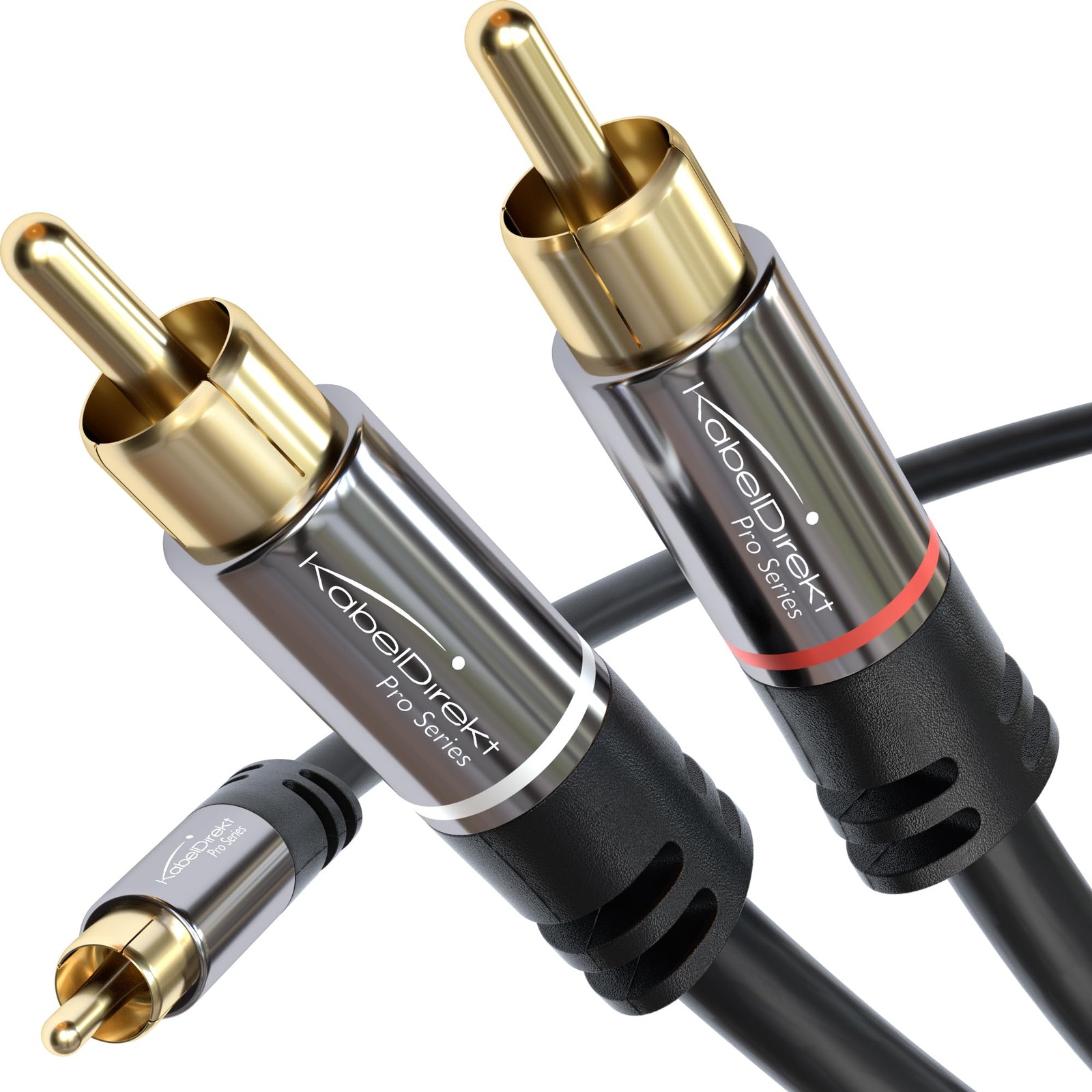 KabelDirekt – RCA/Phono Y Cable – 6ft Short – 1 to 2 RCA/Phono, 6 feet, Black