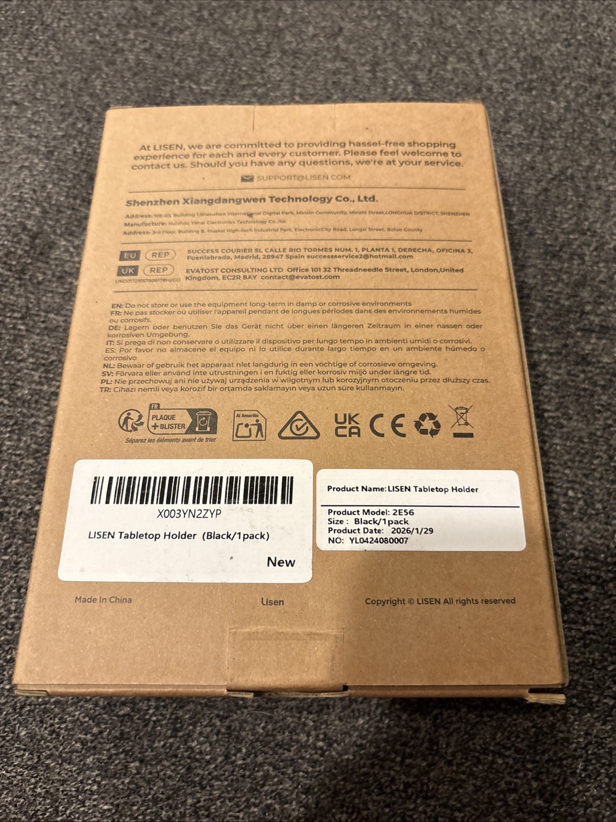 Lisen Desktop Tablet Holder - Brand New - Unopened