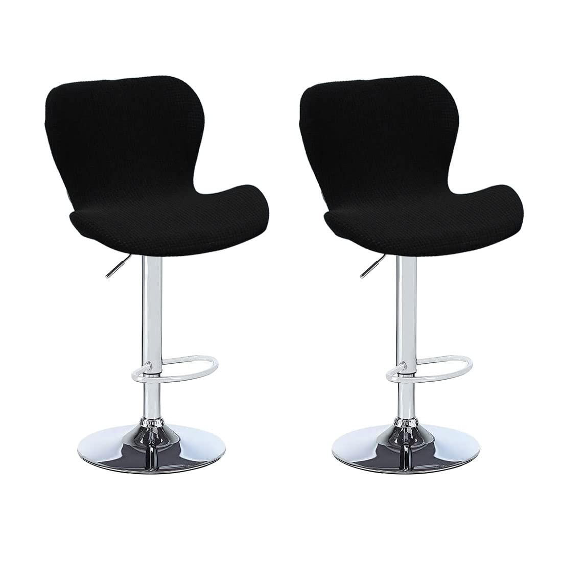 Daunkang Stretch Counter Height Bar Stools Cover Set of 2, Jacquard Black
