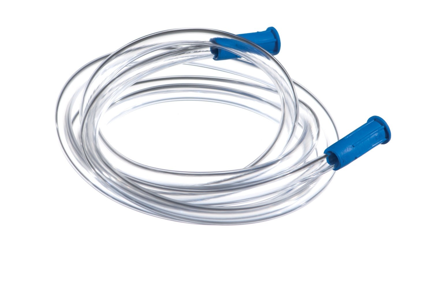 Suction Tubing Clear 6 Foot Long 1/4 Inch I.D Blue Female Connector Suction Tube