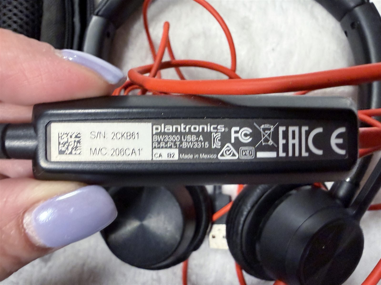 PLANTRONICS POLY BLACKWIRE USB STEREO HEADSET BW3300 + VOLUME CONTROL