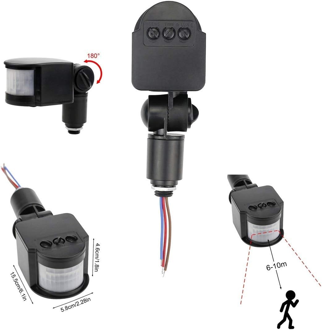 HiLetgo Outdoor PIR DC 12V Automatic Infrared PIR Motion Sensor Switch for LED