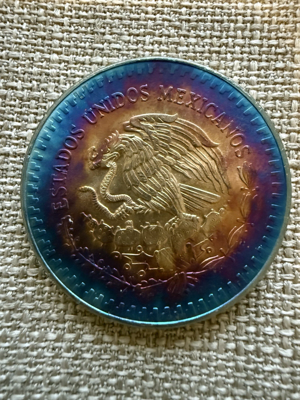 1983 Mo Mexico Libertad Onza Plata Pura 1 Troy oz .999 Toned