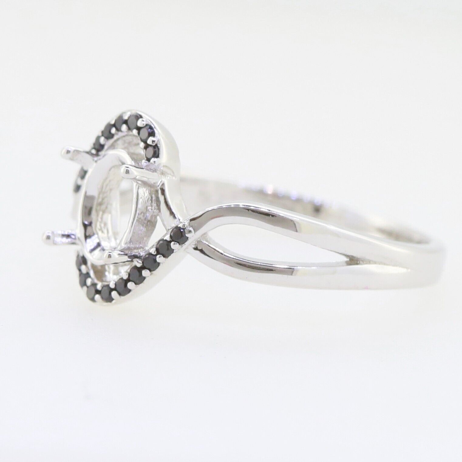 Sterling Silver Semi Mount Ring Setting Oval OV 7x5mm